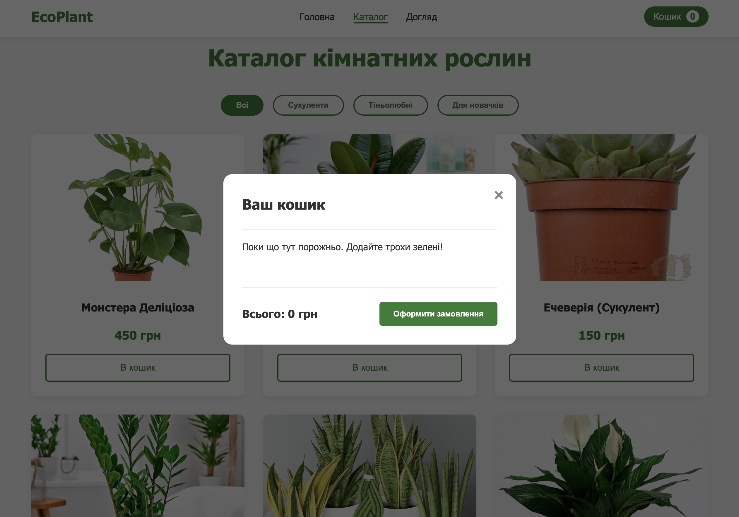 Модальне вікно кошика